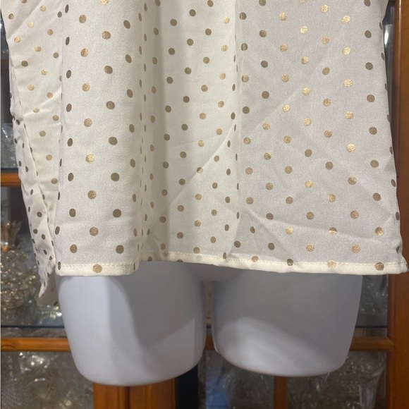 Vintage Monteau Womens Sleeveless Lace with Gold Polka Dots NWT size L - Picture 5 of 11